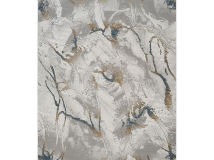 Geometrix - 5'3" X 7'3" Area Rug & Geometric 3D Effect - Ivory / Gray