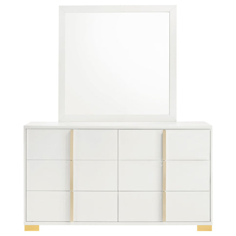 6 Drawer Dresser With Mirror - White