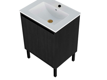 Bathroom Vanity With Ceramic Sink, Floor-Standing Design, Soft-Closing Drawers
