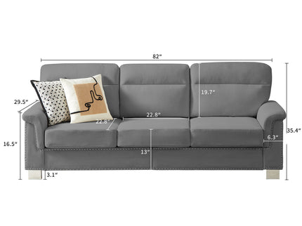 3 Seater Elegant Stationary Sofa
