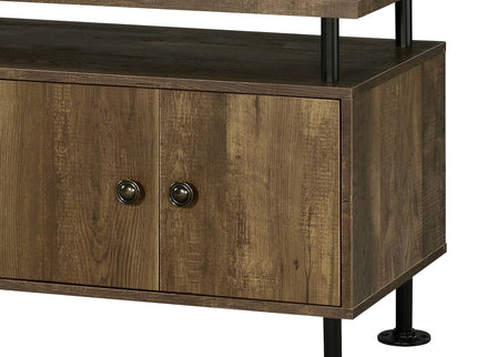 Ensata II - TV Stand - Rustic Oak / Black