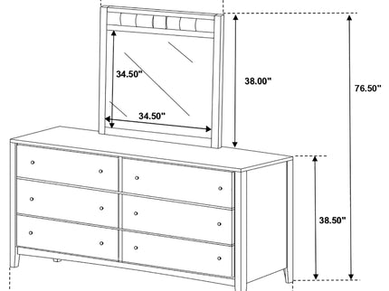 Lakewood - 6 Drawer Dresser With Mirror - Cappuccino