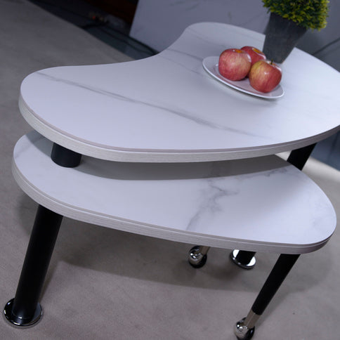 Rotatable Cocktail Table With Solid Legs, 360 Degree Rotating