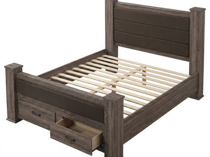 Upholstered Bed With Footboard Drawers