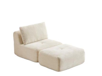 Single Chaise Longue With Movable Ottoman For Living Room