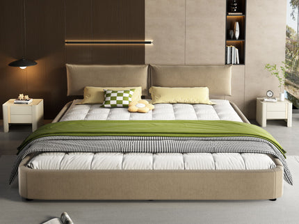 Cloud Bed Frame With Oversized Padded Movable Headboard