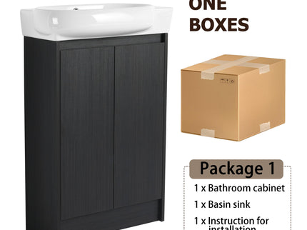 Freestanding Bathroom Vanity With Sink And Storage Rack, Soft Close Doors Base With Basin