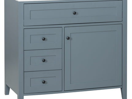 Bathroom Vanity With Sink, 3 Drawers & Cabinet With Adjustable Shelves