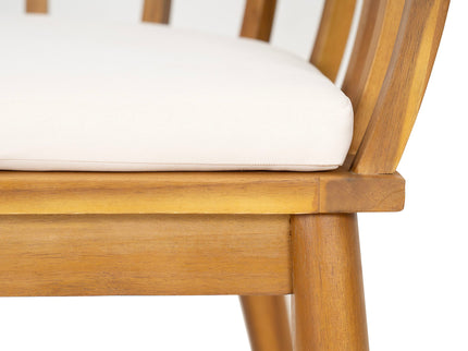 Klismos - Dining Armchair (Set of 2) - Teak / Beige