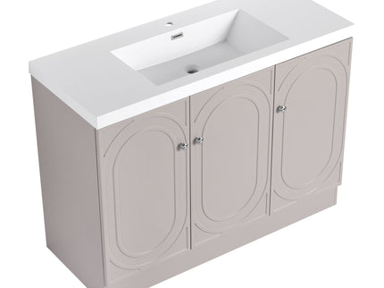 Contemporary Freestanding Bathroom Vanity With Resin Sink & Soft-Close Cabinet Doors