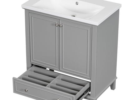 Modern Bathroom Vanity With Sink Combo, Multi Functional Cabinet With Doors And Drawer