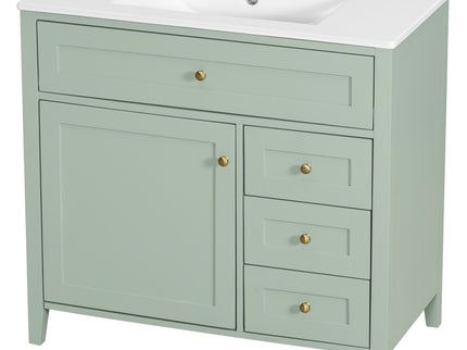 Bathroom Vanity With Sink, Cabinet With 3 Drawers And Adjustable Shelf