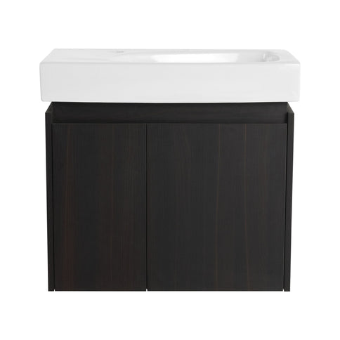 Modern Bathroom Vanity With Ceramic Basin, Wall Mounted Floating Sink Combo, Storage Cabinet