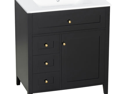 Bathroom Vanity With Sink, 3 Drawers And Adjustable Shelf, Freestanding Storage Unit
