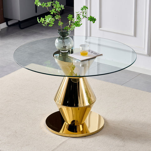 Round Dining Table - Gold