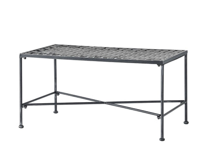 Luna - Outdoor Iron Coffee Table - Black Brush Silver