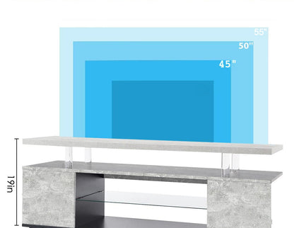 TV Stant With LED And Large Side Cabinet