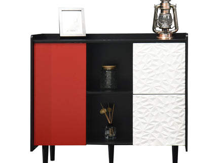 Modern Sideboard Buffet Cabinet With Doors And Unique Panel Styling