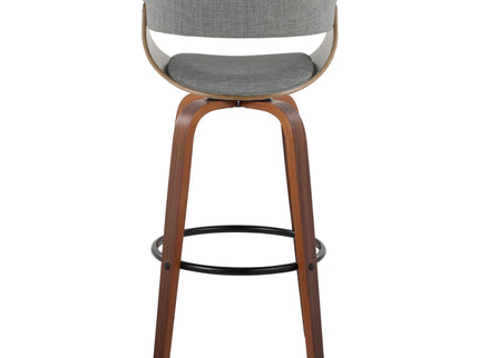 Vintage Mod - Mid Century Modern Fixed Height Barstool With Swivel & Round Footrest (Set of 2)