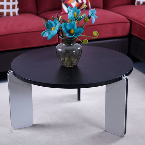 Round Coffee & End Table Set - Black