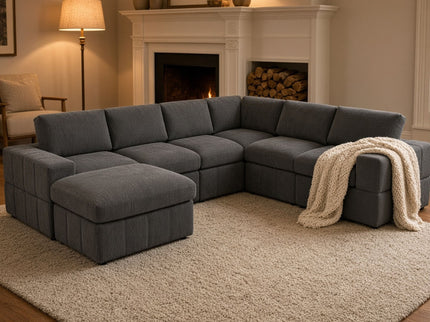 Modular Sectional Sofa, Reversible Set