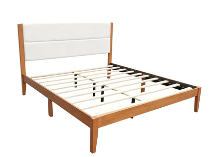 Platform Bed Frame With Upholstered Headboard, Slat Support