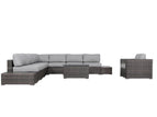 Dark Brown / 5 Pc. Sectional, Chair, 3 Tables