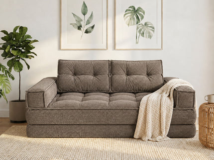 2 Seater Modular Corduroy Sofa With Chaise Lounge For Living Room