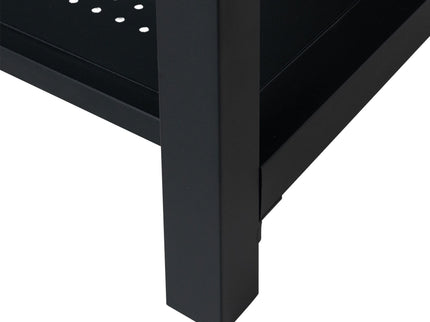 Modern Freestanding Bathroom Vanity With Ceramic Sink, Hot And Cold Faucet, 1 Door Cabinet & Open Shelf