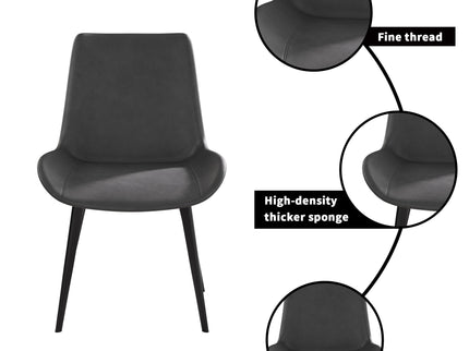 Modern Dining Chair Living Room Metal Leg Dining Chair (Set of 2)