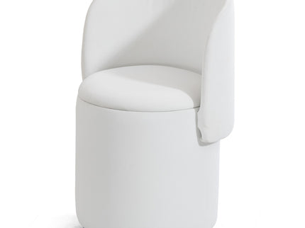Barrel Chair With Built In Storage, 360° Swivel - Beige