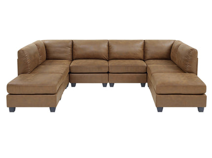 Modular Sectional, Customizable Layout, Removable Cushions - Brown