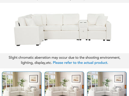 Modular L-Shaped Sectional Sofa Bed With Pull-Out Sleeper, Cup Holders, And Storage