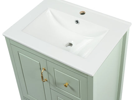 Retro Bathroom Vanity With Sink, Soft Closing Cabinet & Drawers
