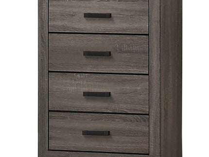 1 Piece Chest Bar Handle Bedroom Furniture With Texture And Clean Lines - Gray