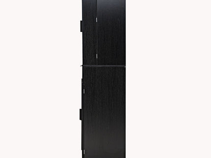 Fluted Kitchen Pantry Cabinet With 3 Keyboard Drawers & 6 Adjustable Door Shelves