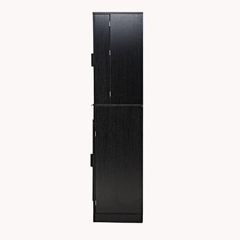 Fluted Kitchen Pantry Cabinet With 3 Keyboard Drawers & 6 Adjustable Door Shelves