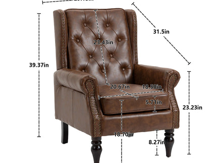 Modern Accent Armchair With Sturdy Wood Legs