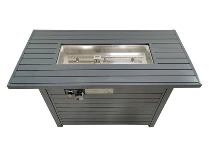 Propane Outdoor Fire Pit Table With Lid High-Quality Materials - Gray