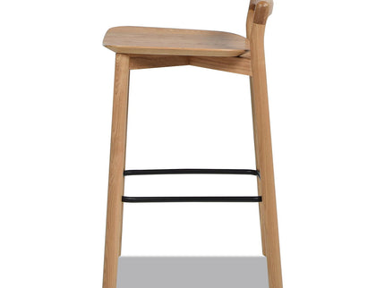 Sven - Modern Minimalist Low Back Counter Stool - Natural Blonde Ash