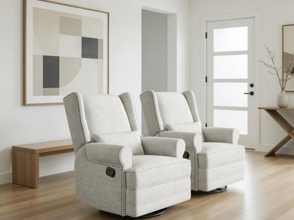 Extra Wide Swivel Recliner Glider Chair With Footrest