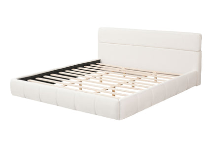 Upholstered Platform Bed Frame With Soft Boucle Headboard