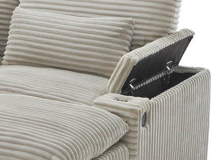Convertible Loveseat Sofa With Storage, USB Ports, Cup Holders