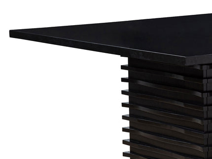 Giannis - Pedestal Counter Height Dining Table With Geometric Wave Base - Black