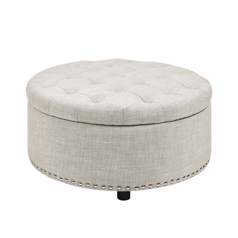 Tufted Storage Ottoman With Upholstery