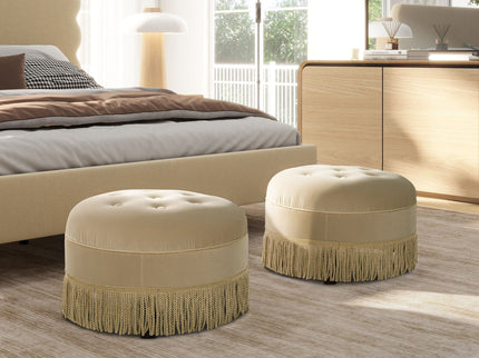 Yolanda - Round Upholstered Accent Ottoman