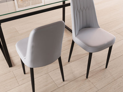 Modern Dining Chair With Cushions And Metal Legs