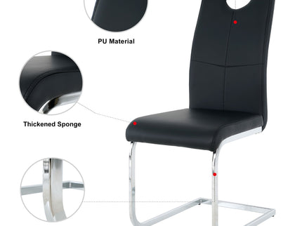 Modern Dining Chairs With Padded Seat And Metal Legs