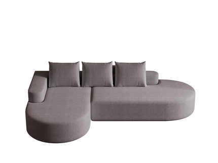 Modern Curved Sofa, L-Shaped Modular Sectional Set With 3 Pillows