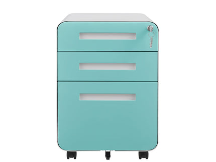 3 Drawer Mobile File Cabinet Under Desk Office, Simple Style Versatile Storage Cabinet For Legal / Letter / A4 Files, 5 Wheel Design Anti-Tilting Cold Rolled Steel Waterproof Moisture-Proof